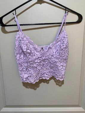 Express Women's Purple Crop-top